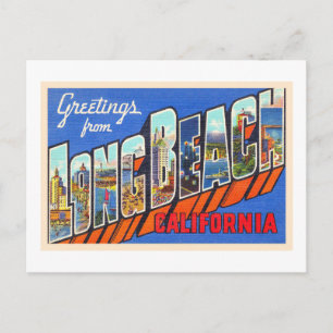 Long Beach California CA Large Letter Postcard