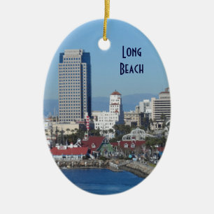 Long Beach, California Ceramic Ornament