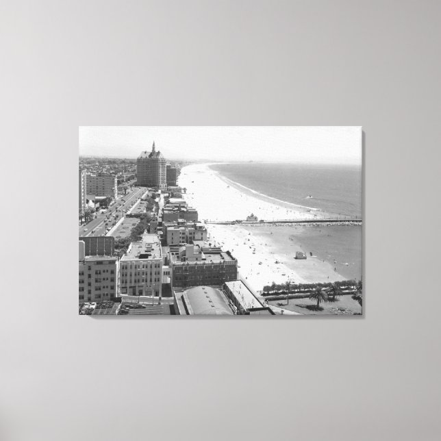 Long Beach, California Coastline and Beach Canvas Print (Front)