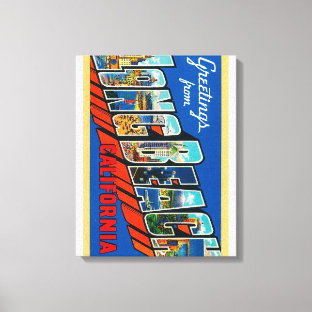Long Beach, California - Large Letter Scenes 2 Canvas Print (Front)