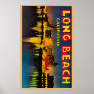 Long Beach, California - Large Letter Scenes 2 Poster
