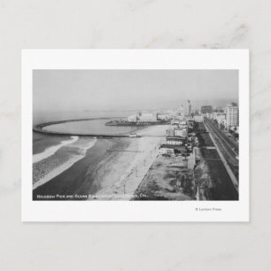 Long Beach, California Rainbow Pier and Ocean Postcard
