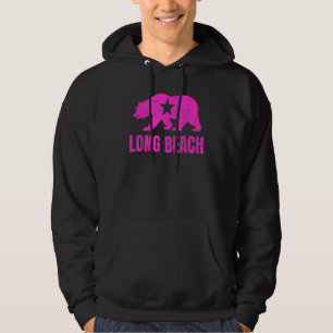 Long Beach California Republic Bear Retro Vintage Hoodie