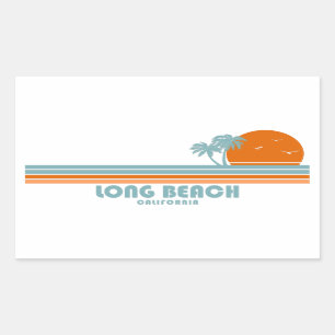 Long Beach California Sun Palm Trees Sticker