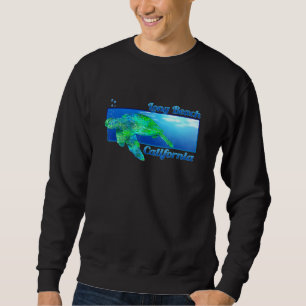 Long Beach California Swimming Sea Turtle Sweatshirt