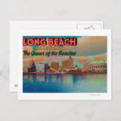 Long Beach, California - The Queen of Beaches Postcard (Front/Back)