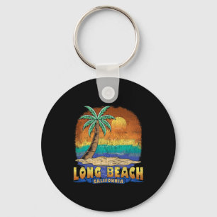 Long Beach California Vintage Distressed Souvenir  Keychain