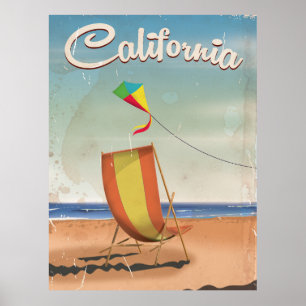 Long Beach California vintage travel poster