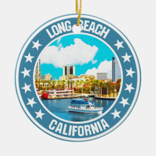 Long Beach Ceramic Ornament