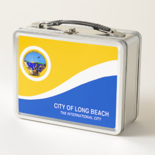 Long Beach city flag Metal Lunch Box