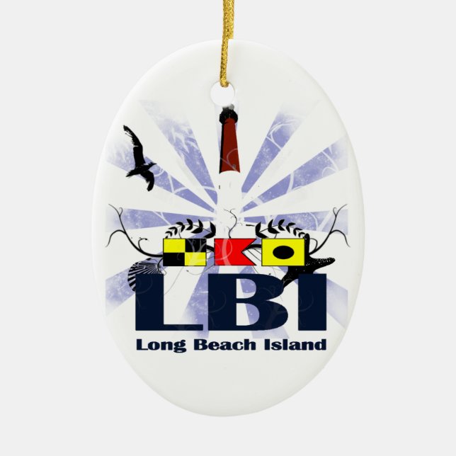 Long Beach Island. Ceramic Ornament (Front)