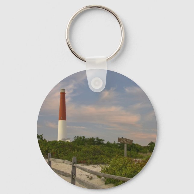 Long Beach Island Light House New Jersey USA Keychain (Front)