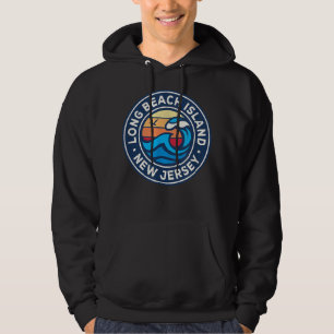 Long Beach Island New Jersey NJ Vintage Nautical W Hoodie