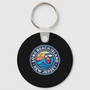 Long Beach Island New Jersey Nj Vintage Nautical W Keychain
