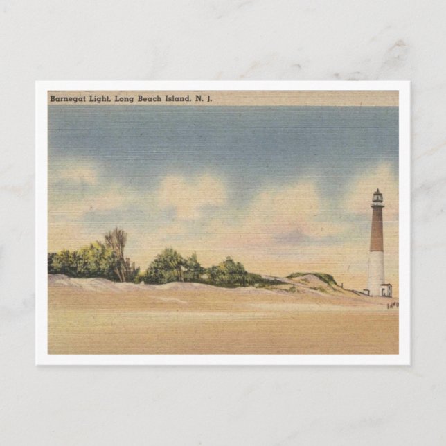 Long Beach Island NJ, Barnegat Light 1946 Inspired Postcard (Front)