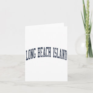 Long Beach Island Nj Jn2 Vintage Athletic Blue Des Card