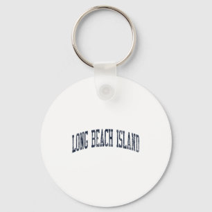 Long Beach Island Nj Jn2 Vintage Athletic Blue Des Keychain