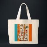 Long Beach Island NJ Tote Bag<br><div class="desc">Colourful,  fun retro postcard map of Long Beach Island,  New Jersey repurposed on a large beach tote!  Purchase as is or customize / personalize the back.</div>