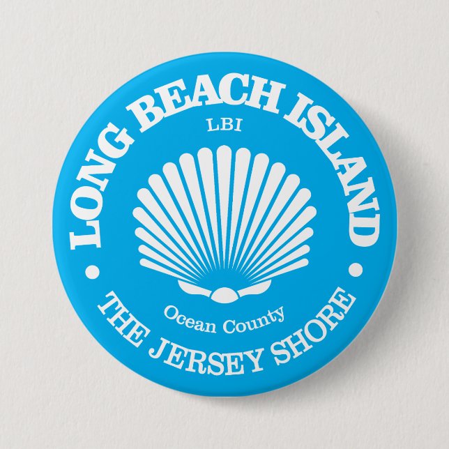 Long Beach Island (seashell) 3 Inch Round Button (Front)