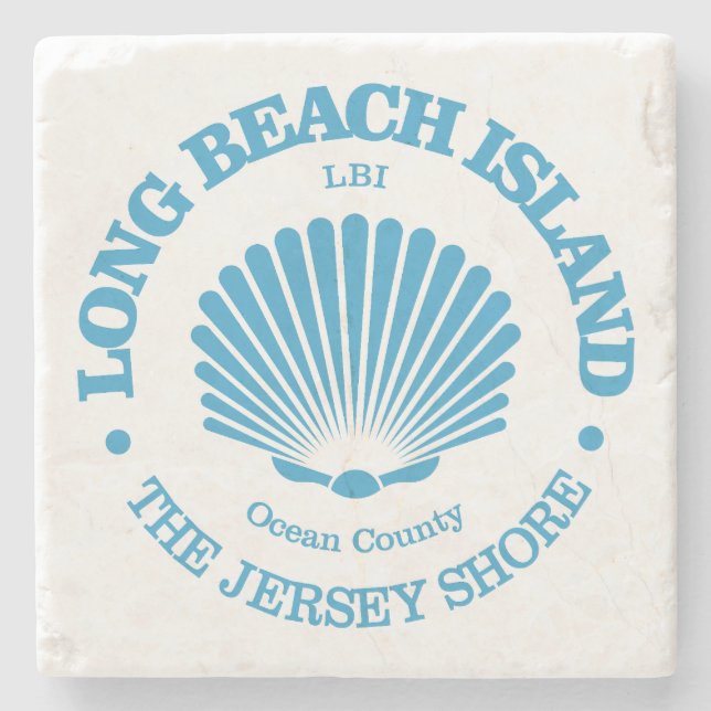 Long Beach Island (seashell) Stone Coaster (Front)