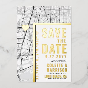 Long Beach Love Locator   Wedding Save the Date
