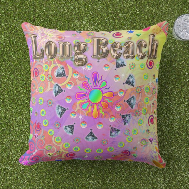 Long Beach Lucky Golden Pillow (Grass)