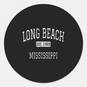 Long Beach Mississippi Ms Vintage  Classic Round Sticker