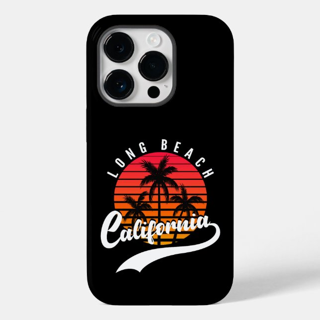 Long Beach Retro Coque-Mate iPhone 14 Pro Coque (Verso)
