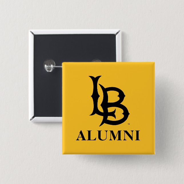 Long Beach State Alumni 2 Inch Square Button (Front & Back)