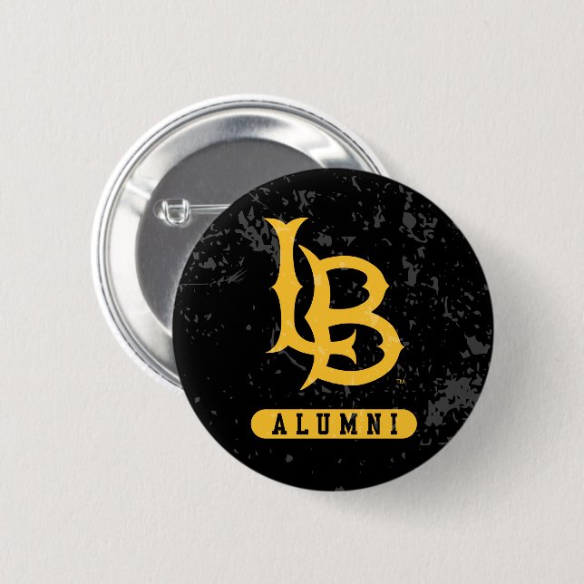 Long Beach State Alumni Distressed 2 Inch Round Button (Front & Back)