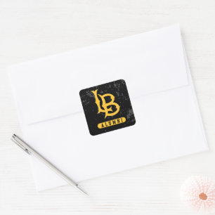 Long Beach State Alumni Distressed Square Sticker