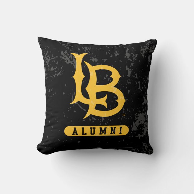 Long Beach State Alumni Distressed Throw Pillow (Front)