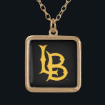 Long Beach State Logo Gold Plated Necklace<br><div class="desc">Check out these California State University Long Beach designs! Show off your California State Pride with these new University products. These make the perfect gifts for the Long Beach student, alumni, family, friend or fan in your life. All of these Zazzle products are customizable with your name, class year, or...</div>