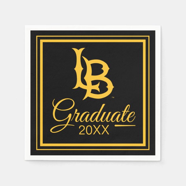 Long Beach State Logo Graduation Napkin (Front)