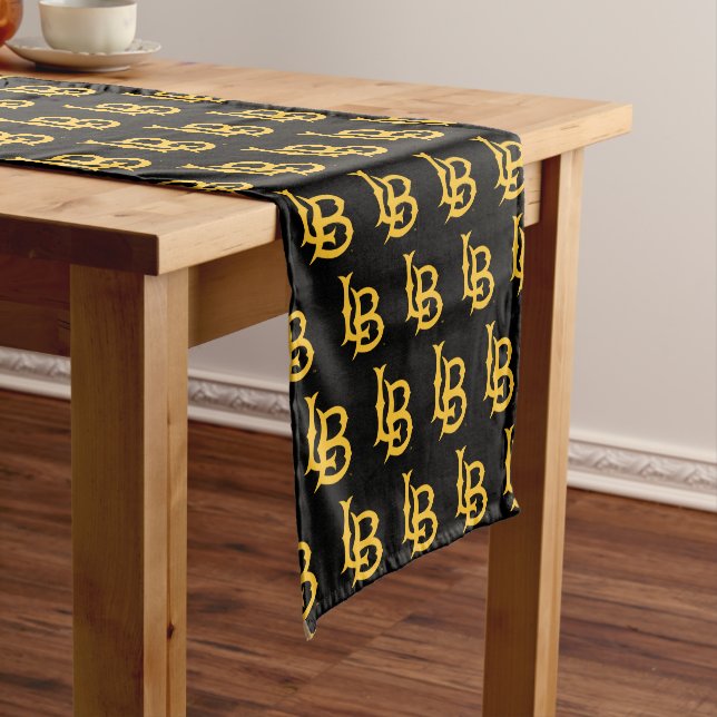 Long Beach State Logo Graduation Short Table Runner (In Situ)