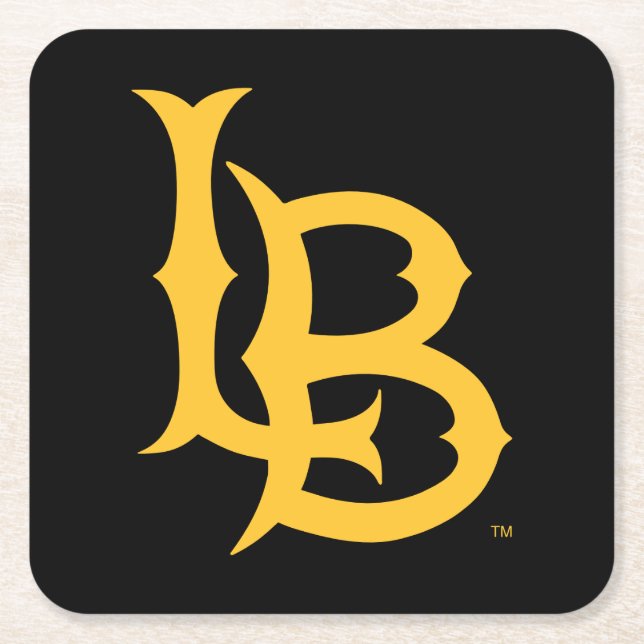 Long Beach State Logo Square Paper Coaster (Front)