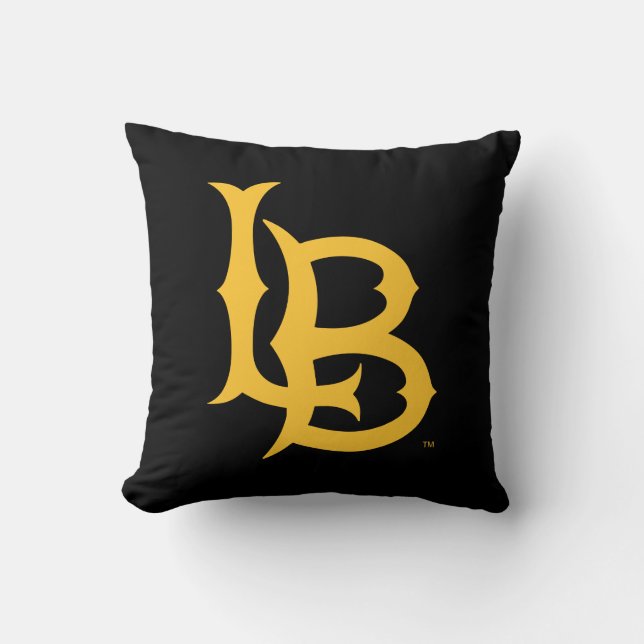 Long Beach State Logo Throw Pillow (Front)