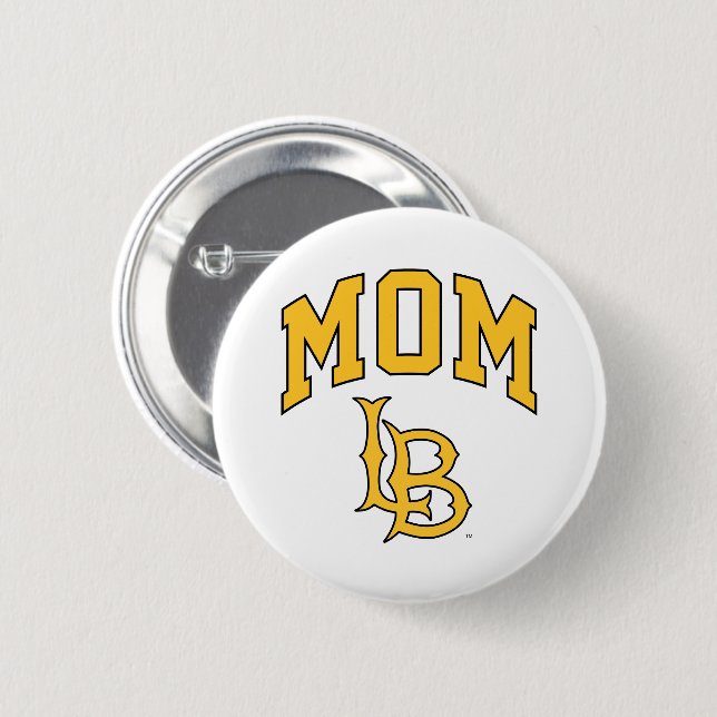 Long Beach State Mom 2 Inch Round Button (Front & Back)