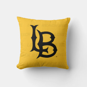 Long Beach State Watermark Throw Pillow