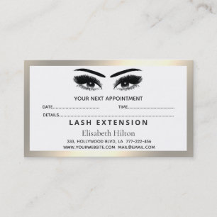 Long beautiful Lashes Extension Aftercare Business Card