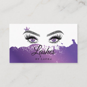 Long Beautiful Lashes Eyes and Brows Hand drawn Business Card