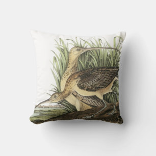 Long-billed Curlew by Audubon Throw Pillow