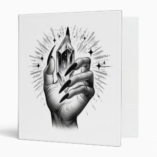 Long Black Nails & Crystal Energy Magic Vintage Binder