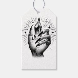 Long Black Nails & Crystal Energy Magic Vintage  Gift Tags