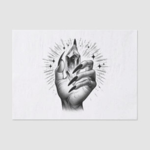 Long Black Nails & Crystal Energy Magic Vintage  Tissue Paper