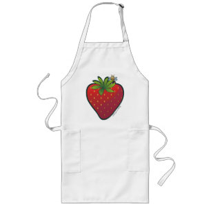 Long blanc de tablier de fraise