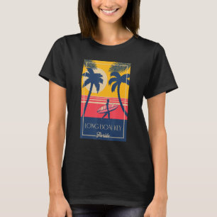 Long Boat Key Florida Retro Surfer Beach Design T-Shirt