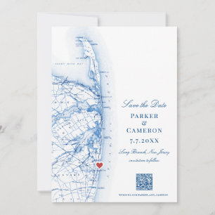 Long Branch New Jersey Map Elegant QR Save The Date