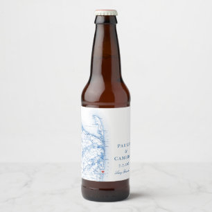 Long Branch New Jersey Map Elegant Wedding Beer Bottle Label