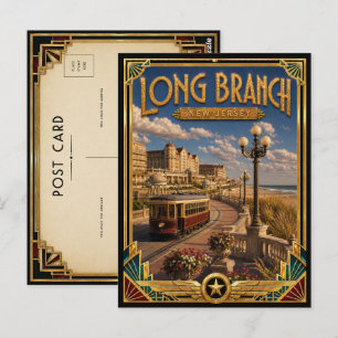 Long Branch New Jersey Vintage Art Deco Golden Age Postcard